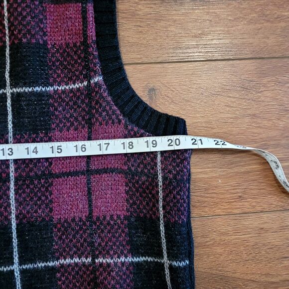 Vintage Wool Blend Sweater Vest XL Mens Plaid USA Red Black Boundary Waters - Picture 11 of 13